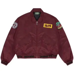 Denim Tears Trans-Atlantic Flight Jacket Maroon